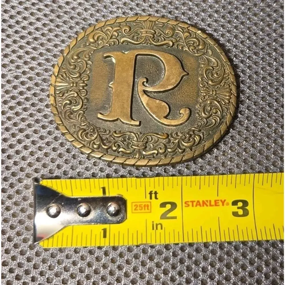 Solid Brass Belt Buckle 3 In Letter R